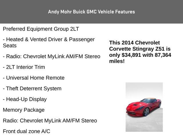 2014 Chevrolet Corvette Stingray Z51 2LT